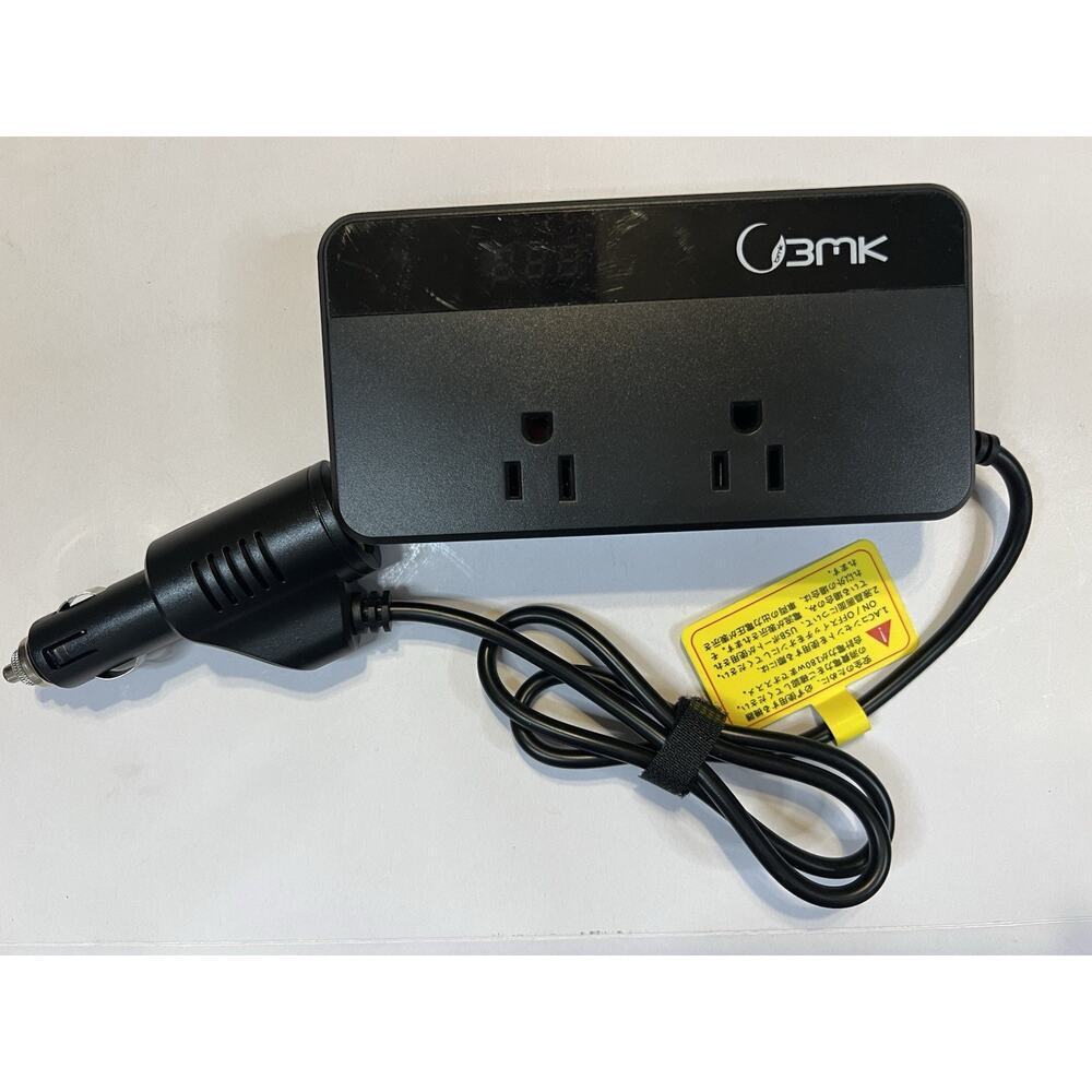 BMK 200W Car Power Inverter DC 12V to 110V AC‎ Inverter 4 USB Ports LCD Screen